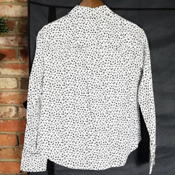 Court & Rowe White Black Mini Floral Print Button Up Blouse - Picture 5 of 9